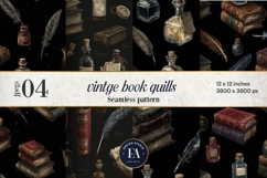 Vintage Book Quills Pattern | Dark Academia Paper Product Image 1