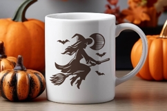 Vintage Halloween Witch SVG | Flying Witch Silhouette PNG Product Image 3
