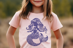 Baby Girl Mermaid Silhouette SVG Cut File. Mermaid PNG. Product Image 2
