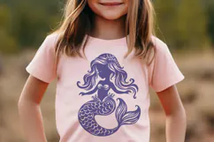 Baby Girl Mermaid Silhouette SVG Cut File. Mermaid PNG. Product Image 2