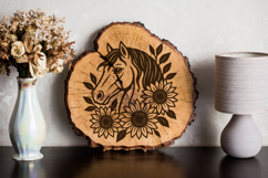 Horse Head with Sunflowers SVG | Floral Horse Cut File Product Image 2