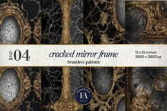 Cracked Mirror Frame Pattern | Black Gold Baroque Product Image 1
