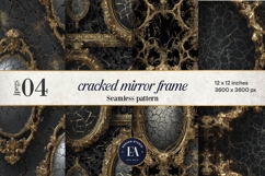 Cracked Mirror Frame Pattern | Black Gold Baroque Product Image 1