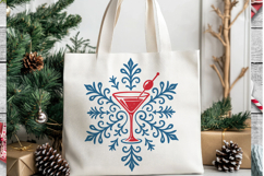 Christmas Martini Snowflake SVG, Festive Cocktail Clipart Product Image 3