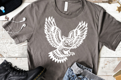 4 Flying Owl SVG | Wild Birds Vintage Tattoo PNG Clipart Product Image 4