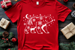 Christmas Bear SVG | Winter Polar Bear with Snowflakes PNG Product Image 2