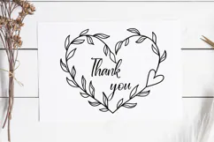 Floral Wreath Svg Cut File. Heart Leaves Frame Png Clipart. Product Image 2