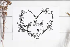 Floral Wreath Svg Cut File. Heart Leaves Frame Png Clipart. Product Image 2