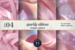 Sparkly Ribbon Texture | Pink Sheer Ribbon Pattern Product Image 1