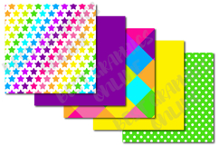 Bright Neon Colors Digital Papers Set, Polks Dots Background Product Image 3