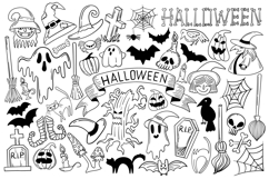 Halloween Doodle Clipart Set Product Image 2