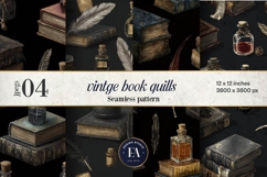 Vintage Book Quills Pattern | Dark Academia Paper Product Image 1