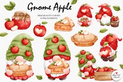 Apple Gnome clipart, gnome clipart, summer gnome clipart Product Image 1