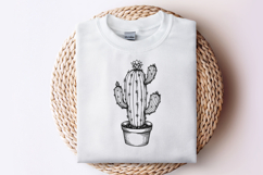 Hand Drawn Cactus SVG Files, Potted Plant Outline Clipart Product Image 3