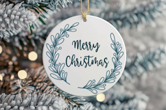 Christmas Mistletoe Wreath SVG | Holiday Circle Frame PNG Product Image 3
