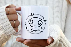 Cancer Zodiac Sign SVG. Horoscope Keychain Laser Cut File. Product Image 2