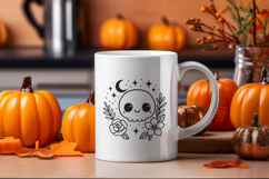 Kawaii Skull SVG Cut File| Cute Halloween PNG Clipart Product Image 2
