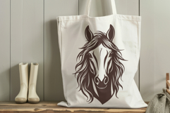 Wild Mane Horse Head SVG | Western Line Art Design Product Image 3