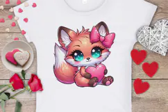 Valentine’s Day Sublimation PNG Cute Animals Clipart Product Image 3