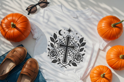 Gothic Cross with Roses Halloween SVG and PNG Clipart Product Image 2