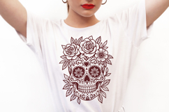 4 Sugar Skull SVG Cut Files|Floral Dia de los Muertos Design Product Image 2