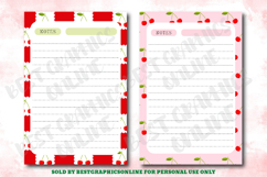 Cherry Printable Note Paper Cherries Writing Papers Notebook Product Image 3