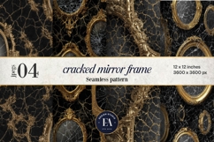 Cracked Mirror Frame Pattern | Black Gold Baroque Product Image 1