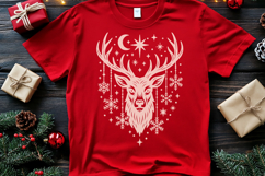 Gothic Christmas Reindeer SVG | Moon, Stars &amp; Snowflakes PNG Product Image 3