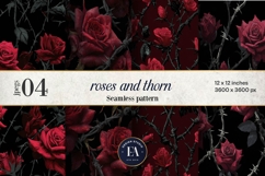 Gothic Rose Digital Paper, Dark Floral Seamless Pattern Product Image 1