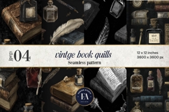 Vintage Book Quills Pattern | Dark Academia Paper Product Image 1