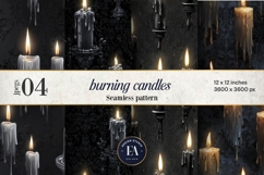 Gothic Candle Pattern | Dark Burning Candles Texture Product Image 1