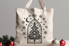Stained Glass Candy Cane Christmas Tree SVG Window Product Image 2