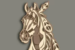 Horse multilayer Svg/Indian Horse//3D Layered Cut File Product Image 3