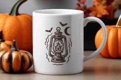 Vintage Halloween Lantern SVG | Retro Spooky Oil Lamp PNG Product Image 3