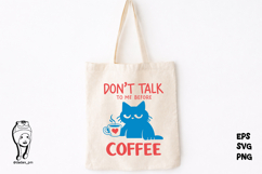 Coffee Quote Funny Cat Hand-Drawn Png svg Product Image 2