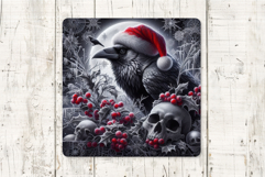 4 Gothic Christmas Square Coasters PNG Sublimation Designs Product Image 4