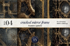 Cracked Mirror Frame Pattern | Black Gold Baroque Product Image 1