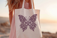 Butterfly Silhouette SVG Cut File. Flower Butterfly PNG. Product Image 3