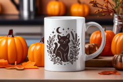 Kawaii Halloween Cat SVG and PNG Clipart Product Image 2