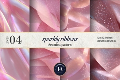 Sparkly Ribbon Texture | Pink Sheer Ribbon Pattern Product Image 1