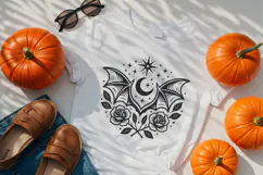 Gothic Bat Wings with Roses SVG and PNG Clipart Product Image 2