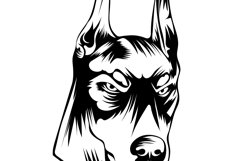 Doberman dog/Svg/Png/Jpg/Ai/Vector prebred breed cut file Product Image 2