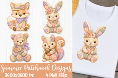Summer Patchwork Animal Sublimation Designs PNG Files Product Image 4