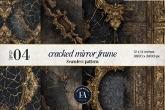Cracked Mirror Frame Pattern | Black Gold Baroque Product Image 1