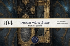 Cracked Mirror Frame Pattern | Black Gold Baroque Product Image 1
