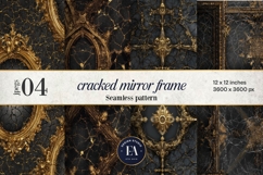 Cracked Mirror Frame Pattern | Black Gold Baroque Product Image 1