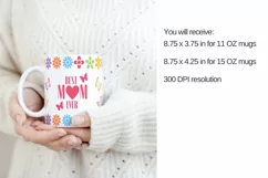Mother's Day Floral Mug Wrap, Mug Sublimation png Product Image 3