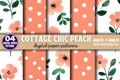 Cottage chic peach Digital Paper Background PNG Product Image 1