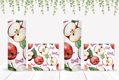 Red Apples Tumbler Wrap Design, Fruits Tumbler PNG Product Image 2
