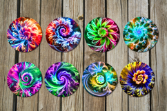 Abstract design | Round earring Sublimation bundle, PNG Product Image 2